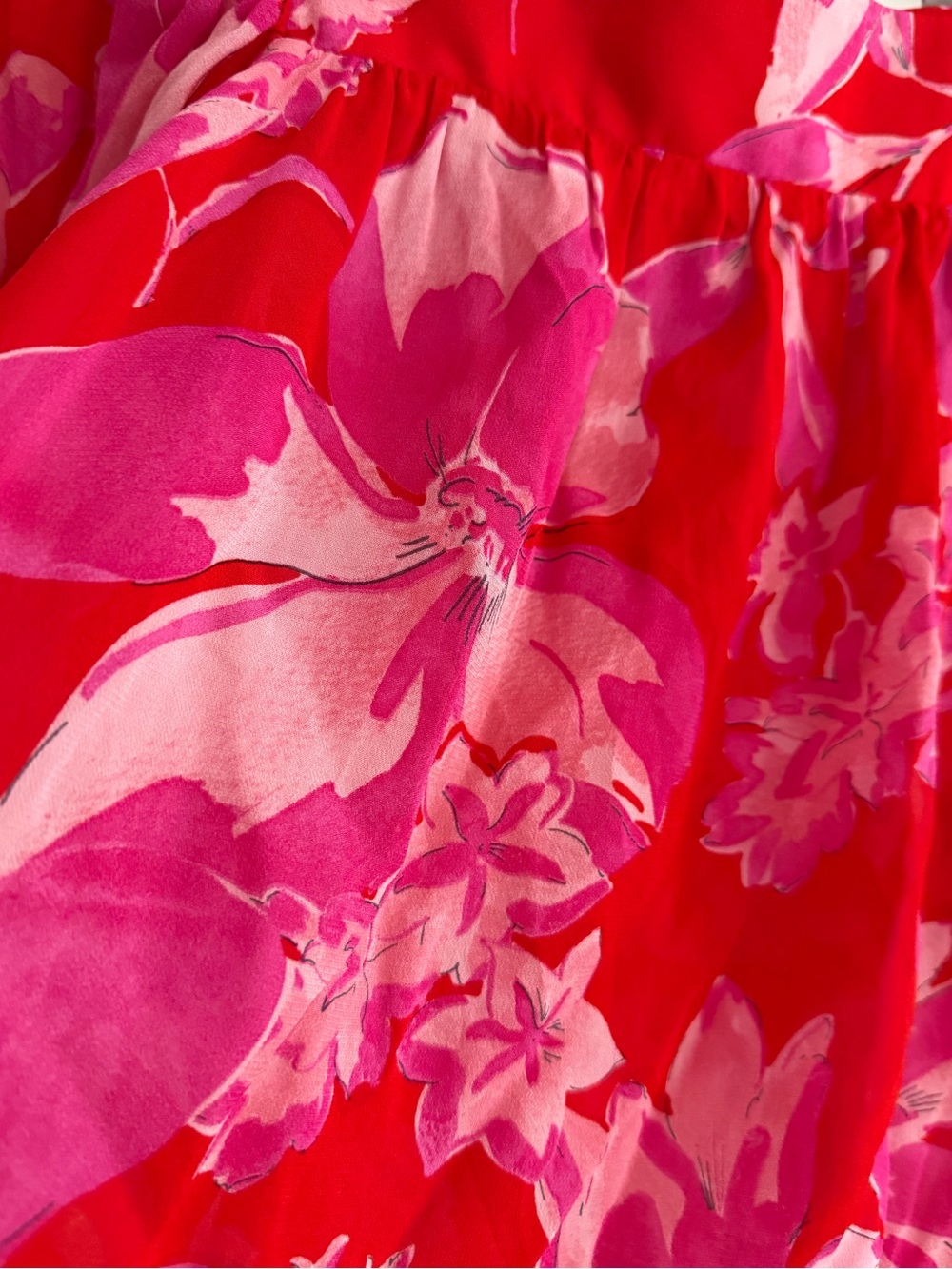 Karen Kane Floral Square-Neck Blouse Medium - Picture 7 of 12